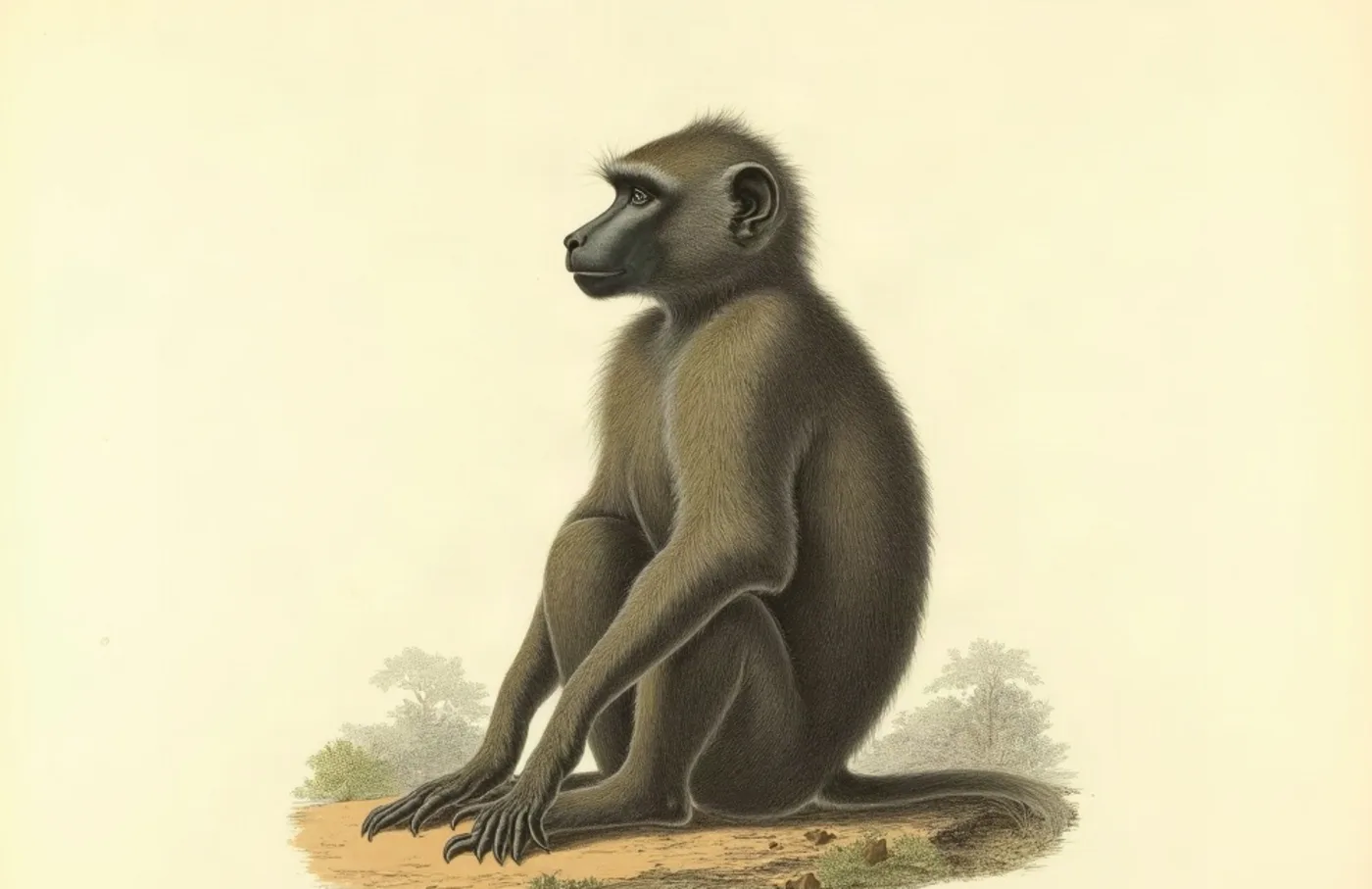 Papio anubis, babbuino verde
